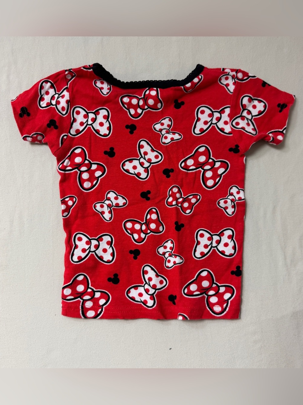 Disney Minnie Mouse Bow Shirt Girls 6 Short Sleeve Tee Top Graphic Red Polka Dot